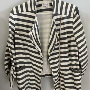Barney’s New York black and white striped blazer
